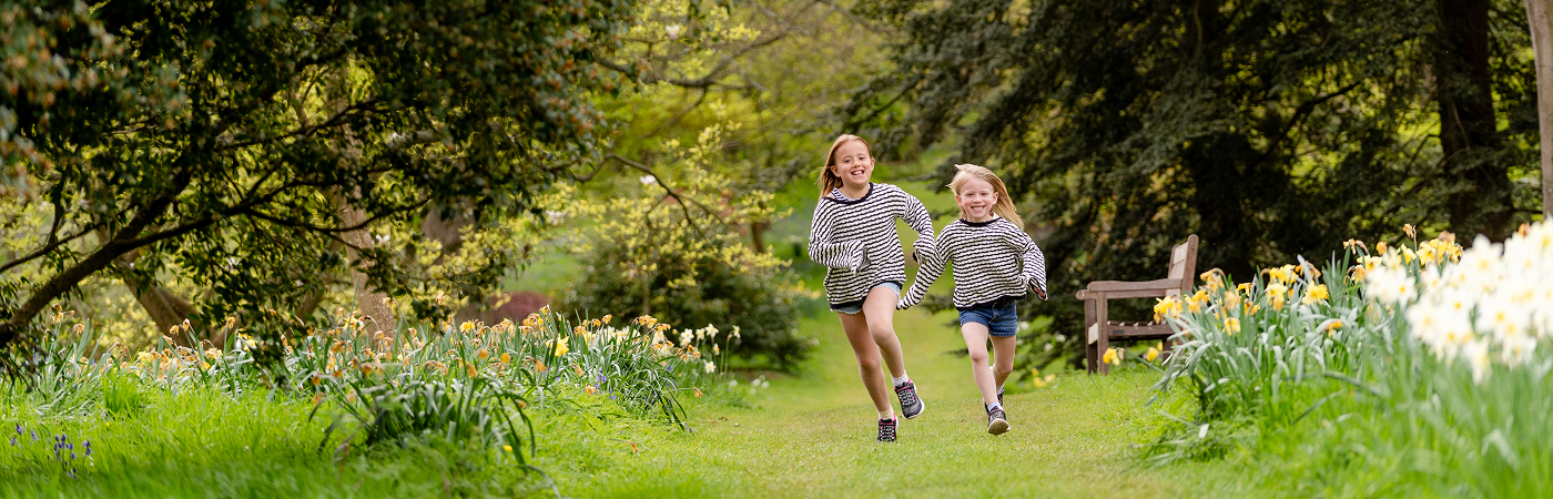 Two children enjoying nature in Hatfield Park